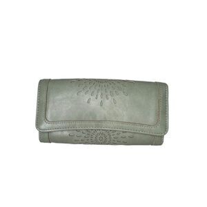Aphison Sage Green Wallet With Cutout Detail